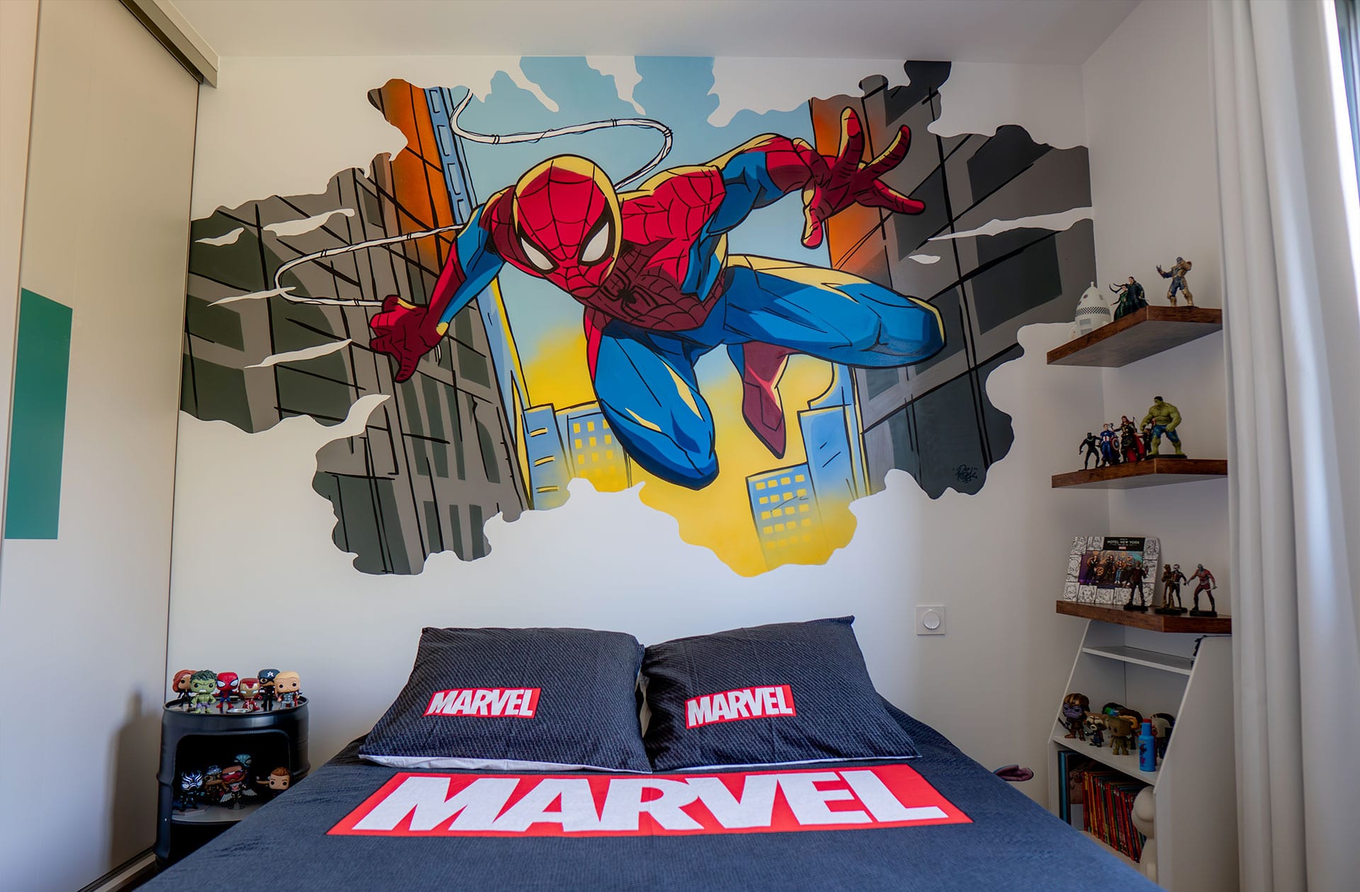 fresque-chambre-spiderman-toulouse-pozek-graffiti