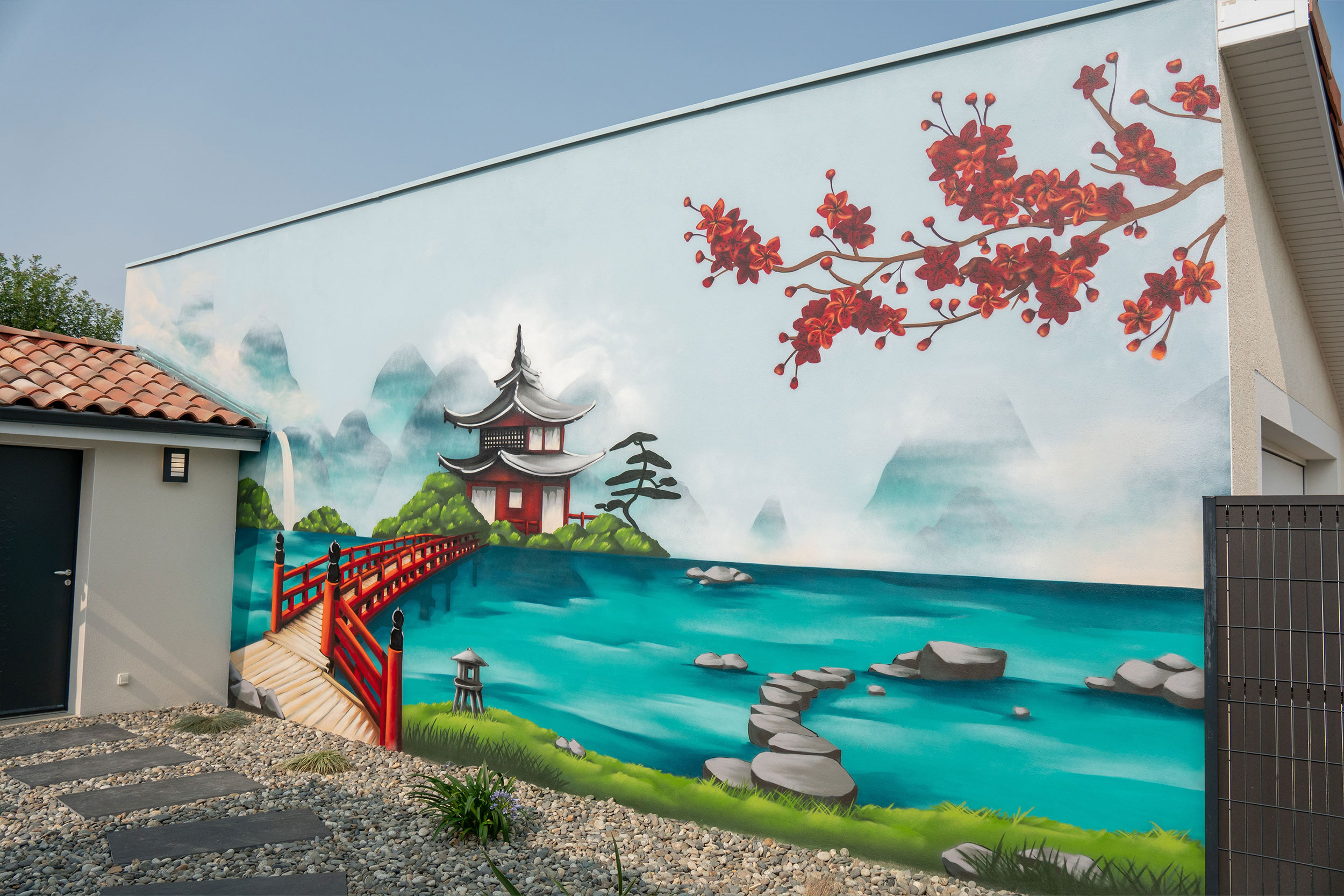 décoration graffiti thème japon par pozek graffiti